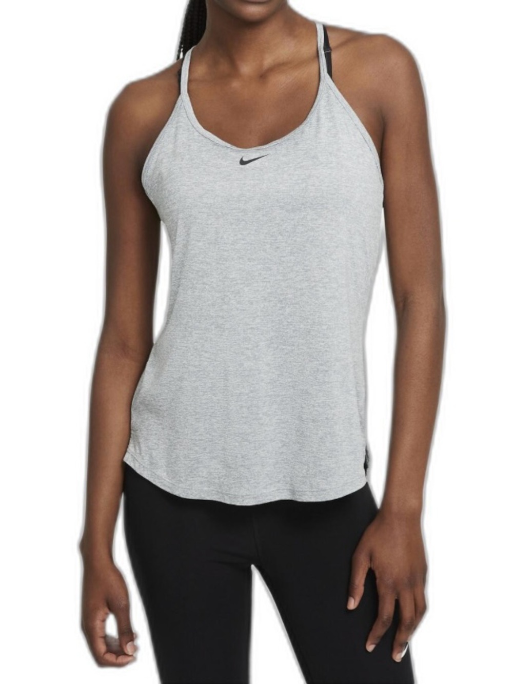 Nike Dri-FIT One Elastika Women's Standard Fit Tank Top DD4941-073 Grey Size M